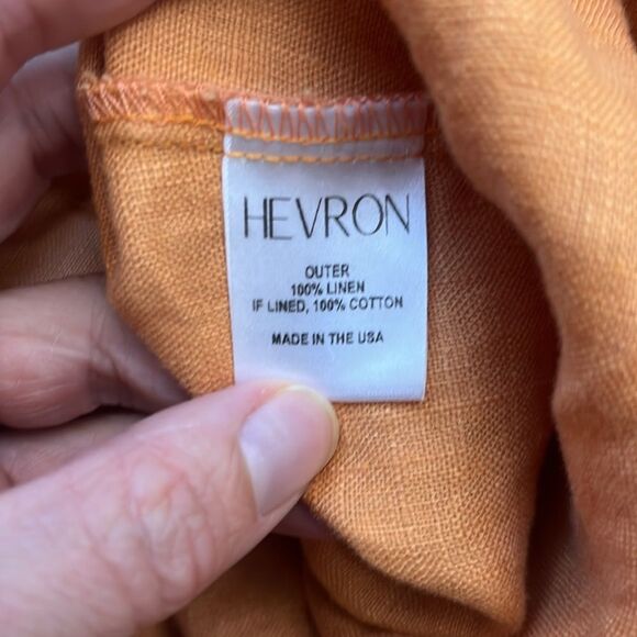 Hevron Simona Orange Linen Cut Out Dress XS - Picture 8 of 8